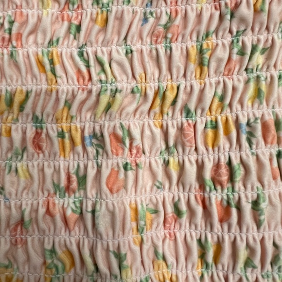 NWOT Minnow Swim Girl’s Citrus Grove Smocked Bikini Top - Picture 2 of 7